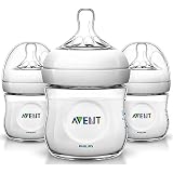 Philips AVENT Natural Baby Bottle, SCF010/37, Clear, 4 Ounce (Pack of 3)