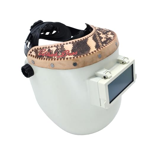 WoahBros Chopped Top Welding Hood | Flip-Front Welding Helmet Fiberglass Reinforced Shell Low Profile | Fixed Shade 10 Lens Fits 2 x 4.25 Cheater Lens | Aztec