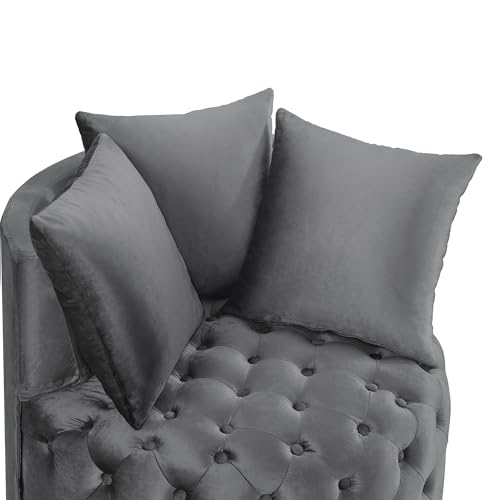 Sillón Confort Plegable Terciopelo Gris Oscuro miniatura 5