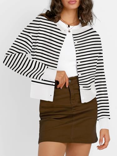 Image of Trendy Queen Cropped Cardigan Sweaters for Women Lightweight Y2k Fall Outfits Spring Fashion Clothes 2026