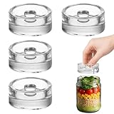 Kievano Fermentiergewichte aus Glas Ø7 cm – 4 Stück Gärgewichte mit Griff, BPA-frei, Glasgewichte zum Fermentieren für Weithals-Einmachgläser, Kimchi, Sauerkraut & Pickles