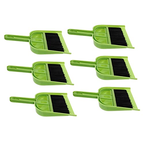 BEBEMOKO 6 Sets Broom Dustpan Set Screen Cleaner Mini Small Broom and Kit De Limpieza para Brochas para Limpiar Cleaning Broom Dustpan Mini Dust Pan Tool Grout Cleaner Desktop Broom Plastic