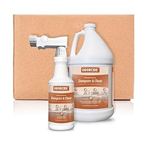 Odorcide Dumpster & Chute Odor Eliminator for Strong Odor – Dumpster, Loading Dock, & Trash Can Deodorizer – Safe, Non-Enzymatic Trash Can Odor Eliminator for Home & Commercial Use (Kit)