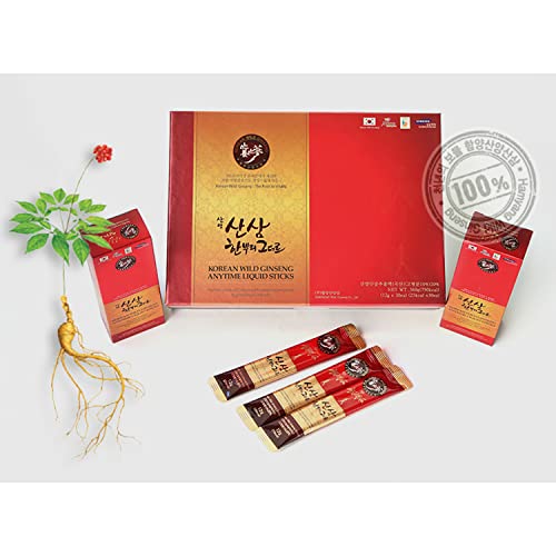 Kpurity Korean Wild Red Ginseng Anytime Liquid Sticks Extract 12Ml X 30 Packs Premium Health Supplement (1 Box - 30 Packs) #TOP6
