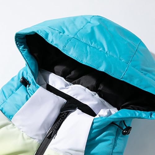 Generisch Traje de esquí unisex para hombre y mujer, con capucha, 2 piezas, traje térmico de lujo, impermeable, cortavientos, chaqueta de esquí y pantalones de nieve, conjunto de abrigo de nieve - imagen 5