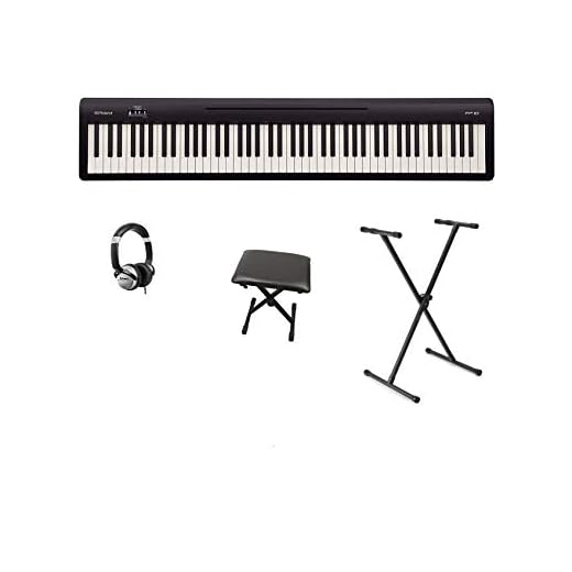 Roland FP-10 FP10 - Supporto per pianoforte digitale con X-Stand e cuffie e X-Stool