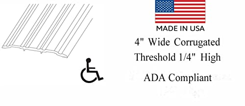 48 3/4" Long X 4" Wide X 1/4" High Corrugated Dark Bronze Anodized Threshold (4 Ft) #TOP2