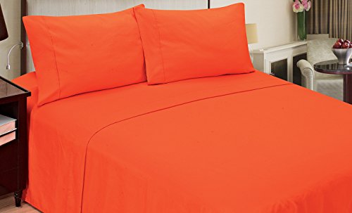 Home Dynamix JMFS-253 4 Piece Jill Morgan Fashion Sheet Set, California King, Solid, Orange