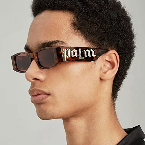 6 Pack Retro Irregular Rectangle Sunglasses Luxury Palm Eyewear Hawaii Costume Bulk Square Glasses for Unisex Adult3