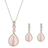 Zu jedem Anlass tragbar. BIGBOBA Halsketten-Ohrringe-Set mit Diamant-Edelstein-Halskette, Schmuck, Dekoration, Hochzeit, für Frauen und Mädchen