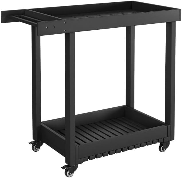 Senfot Carro utilitario resistente, carrito de servicio multiuso HDPE para todo tipo de clima, resistente a la corrosión y al desgaste, fácil de