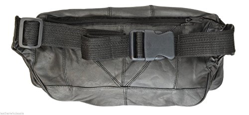 Jumbo fanny pack with valcro pocket on each side Leatherboss brand3