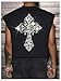 BEAUDRM Men's Y2k Cross Rhinestone Tank Top Sleeveless Crew Neck Summer Casual Tops Streetwear Black Medium