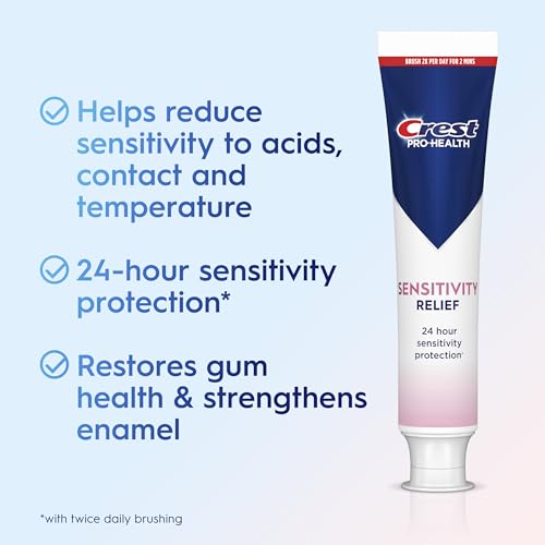 Crest Sensitivity Toothpaste 4.8 oz (3 Pack), Relieves Sensitivity, Strengthens Gums, Anticavity, Clinically Proven, Antibacterial Toothpaste