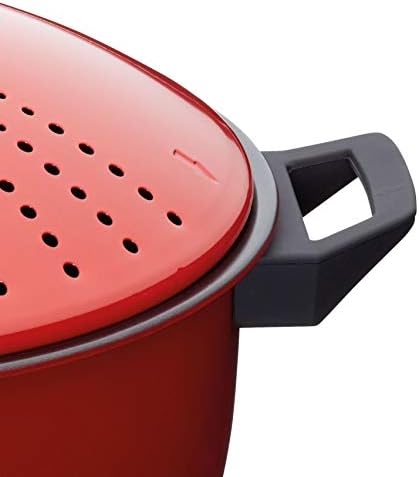 KitchenCraft World of Flavours Pasta Pot with Strainer, 4 Litres (7 Pints) - Red