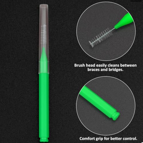 Image of Patelai 100 Pcs Braces Dental Brushes, Mixed Colors, Various Sizes