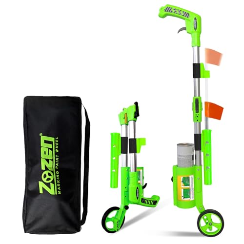 zozen Marking Paint Wand, Foldable/Flags Holder/with 20pc Marking Flags, Line Widths Adjustable, Paint Sticks Work with Side Push Inverted Marking Spray Paint. for Industrial, Sports Field and More