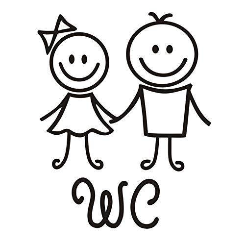 Jiuhong Funny Pictures Cute Toilet Door Wall Home Decoration, Removable Art DIY Door Accessories Vinyl Sticker Mural, Toilet, Bathroom, WC Sign for Kids Bathroom Living Room