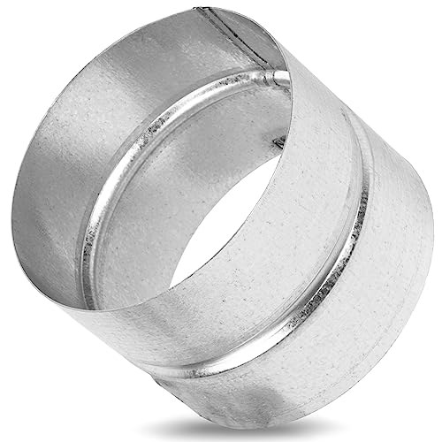 4\" Inch Galvanized Metal Vent Duct Connector - Round Extension for Ventilation - 4 Inch Metal Dryer Vent Coupler and Hose Coupling - Durable Dryer Pipe Connection - Female Fit - Thumbnail 7