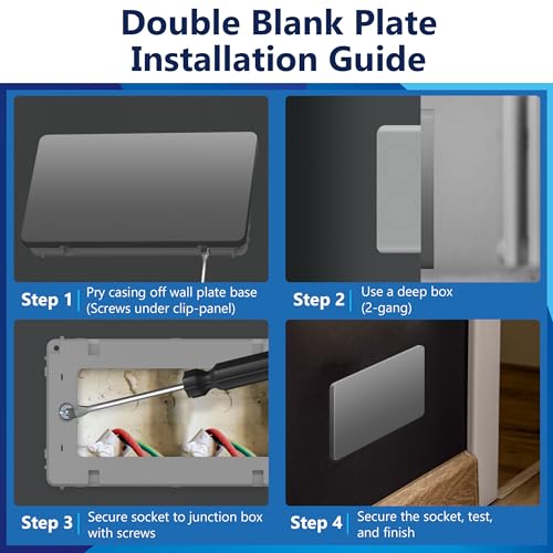 Placa de pared ciega de 2 elementos LIDER tapa sin tornillos plana 5