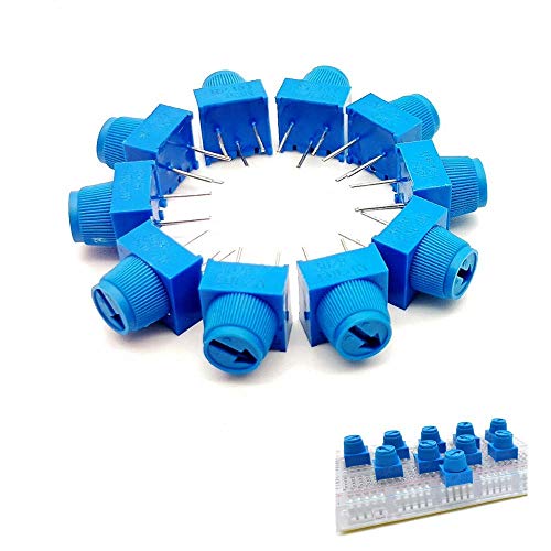 ICQUANZX Lot de 10 potentiomètres Breadboard Trim avec Bouton 10 K Compatible avec Arduino