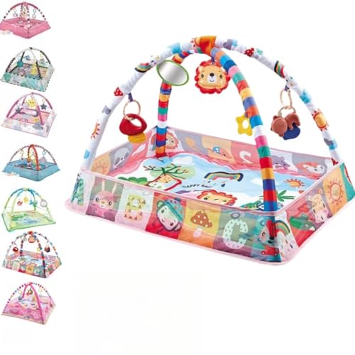 ベビージム プレイジム赤ちゃん 新生児 プレイマット おもちゃ メリー 0ヶ月 5ヶ月 1歳 知育玩具 人気 出産祝い プレゼント 赤ちゃん向けジム (F)