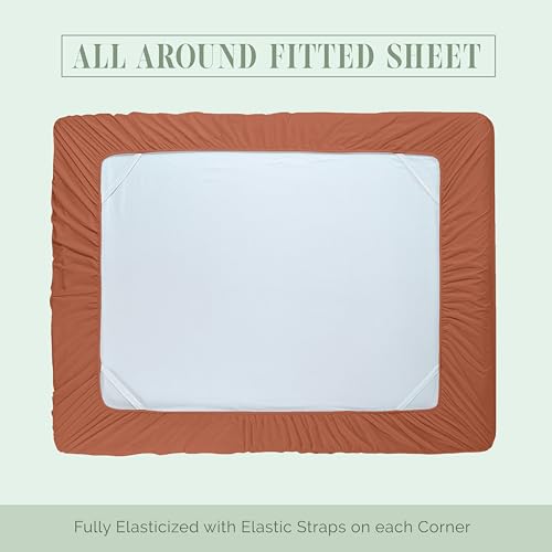 Elegant Comfort Luxury 1500 Premium Hotel Quality Microfiber 4-Piece Sheet Set - Soft, All Around Elastic 18-24 Inches Deep Fitted Sheet - Extra Deep Pocket Sheets, Queen, Coral
