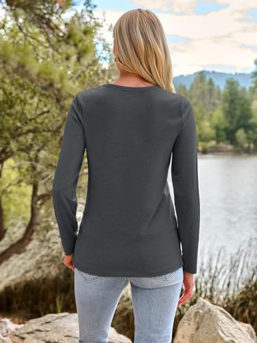 Image of AUTOMET Women's Long Sleeve Crewneck Shirts Casual Basic Tops