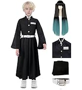 Heionia Kinder Muichiro Cosplay Kostüm Wig Muichiro Tokito Perücke Costume Hemden Hosen Gürtel Mu...