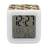 Matériau respectueux de l'environnement : fabriquée à partir de plastique respectueux de l'environnement, cette horloge LED à imprimé fleurs de fraises est sans danger pour un usage quotidien et ajoute une touche moderne à votre décoration de chambre. La construction est légère et facile à entretenir, s'adapte parfaitement à d'autres objets de chambre et à la décoration de chambre kawaii