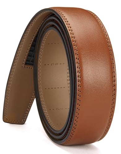Image of CHAOREN Ratchet Belt Replacement Strap 1 3 /8 inch, Leather Belt Strap for 40MM Slide Click Buckle