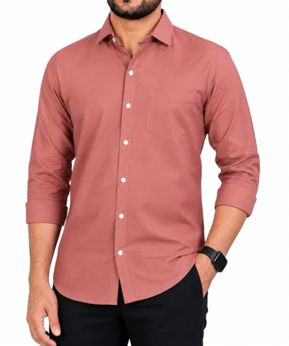 Image of CB-COLEBROOK Men's Casual, Regular Fit, Solid Colour, Lightweight, Button Down, Casual Wear, Shirt with Pocket. Suitable for Office & Casual Use
