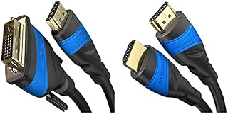 HDMI DVI adapter cable with A.I.S. signal interference protection  2m (bi-directional DVI-D 24+1/HDMI monitor cable, connect HDMI device to DVI monitor or vice versa, Full HD/1080p) by CableDirect