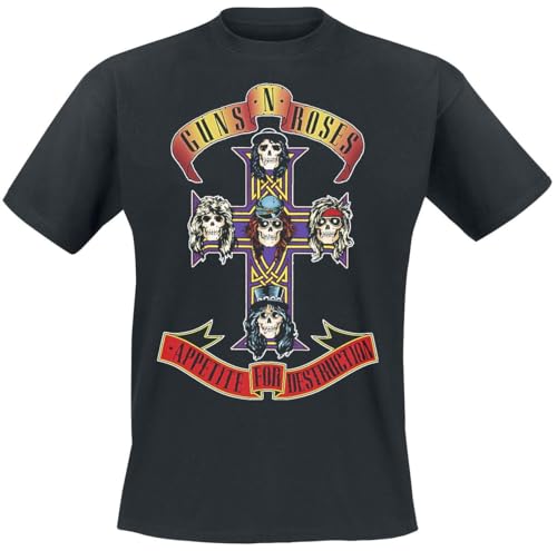 Guns N' Roses Appetite for Destruction - Pochette Homme T-Shirt Manches Courtes Noir L