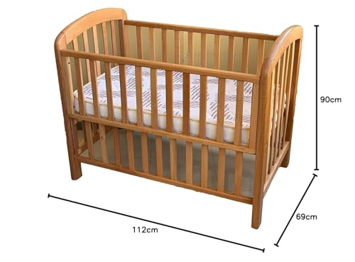 Happy Kiddo Baby Bed Rocking Beech Wood Baby Bed with 2 Levels Mattress Position