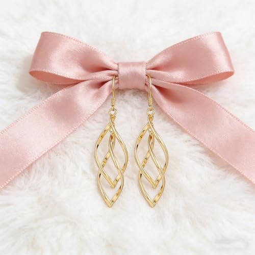 18K Gold Plated Earrings for Women Hypoallergenic Statement Earrings for Girl Trendy Fashion Jewelry Gifts(Gold) - Image 3