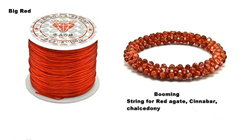 Bead String Rubber Stretchy String Elastic String 0.5Mm Crystal String Diy Jewelry Making Cord Bracelets Beading Thread 50M/Roll For Children Adult Women Men Girls - Red #TOP1