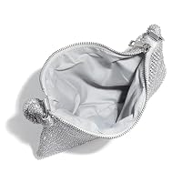 YUWITA Rhinestone Purse for Women Evening Bag Glitter Sparkly Mini Handbags (Silver) — image 7