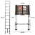 10.5FT/3.2M Stainless Steel Telescoping Extension Ladder Portable Multi-Purpose Folding Straight Ladder with Hinges, EN131