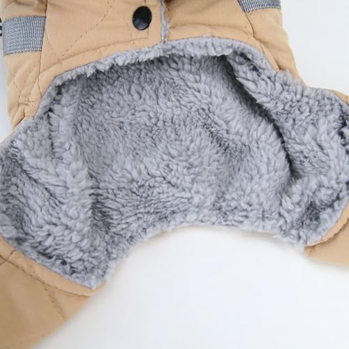 Izefia Hundemanteljacke Winddichter Kalter Wettermantel 4-Beine Warmer Hund Jumpsuit Winter Dicke Kleidung Schneesicherer Mantel Baumwolle Hundemantel für Kleine Hund Mittlere Hundekatze