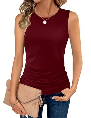 Zeagoo Damen Casual Tops Sommer Slim Fit Oberteile Baumwolle Ärmellose...