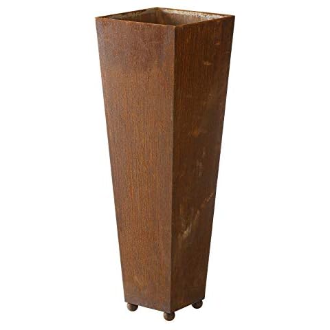 Gerry Pflanzgefäss Carré Conique Coque Métal Rouille 75 cm Cover