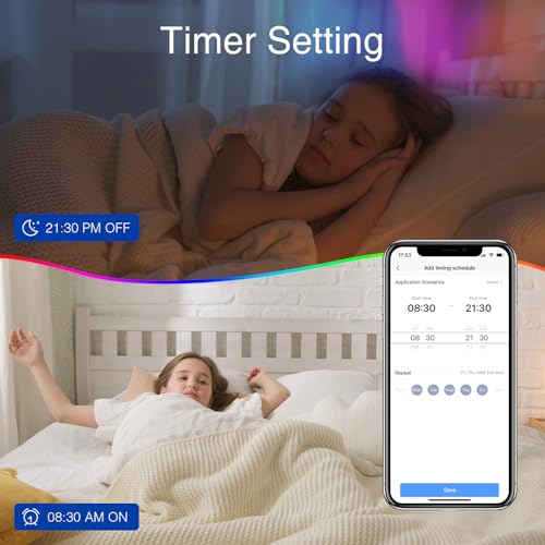 Image of Led Lights for Bedroom 32.8ft Music Sync Color Changing Strip Lights with Remote and App Double Control RGB Led Strip Light, for Room Home Brithday Party Decoration
