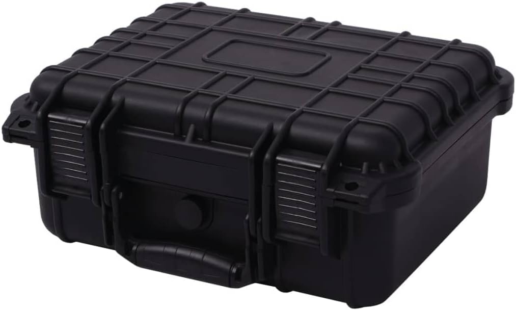 vidaXL Protective Equipment Case - Lightweight, Durable, & Temperature, with Pressure Valve and Watertight O-Ring - Includes 3 Removable Foam Inserts - Ideal for Camera, Lenses, Travel Gear