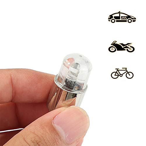 FICBOX 12 PCS LED Wheel Lights Flash Light Tire Valve Cap Lamp for Car Trucks Motorcycle Bike (Red) - Thumbnail 4