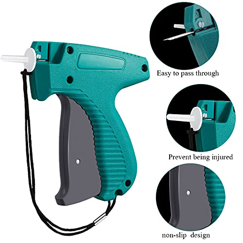 Image of Honoson 3 Pcs Tagging Gun Applicator with 15 Steel Needles,Green | Clothing Tag Attacher for Boutique Consignment Retail, Label System for Price Tags Sales, Ergonomic Grip Wrist Strap