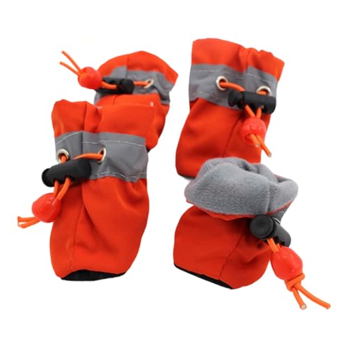 Skid-Proof Pet Booties Winter Edition, Breathable Paws Protector with Adjustable Straps for Dogs (2 Pairs) Pet Protective Shoes