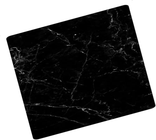Biznest Universal Hob Cover Plate Tempered Glass Worktop Saver Dishwasher Safe 5mm All Types of Cookers (Black Marble, 52x60x0.5cm)
