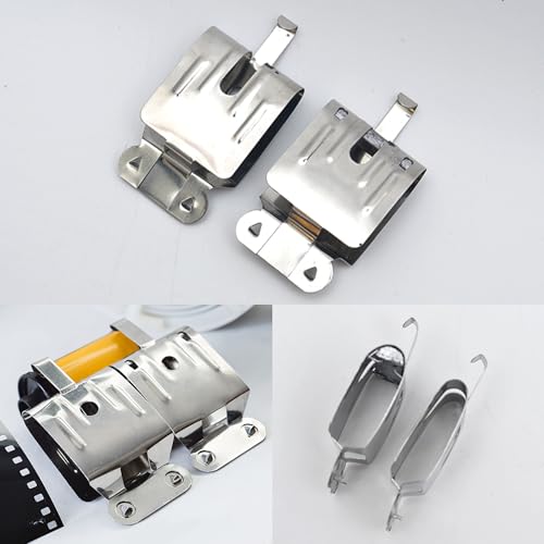 YCCLDIPL 4xPCS Stainless Steel Film Clips, with Lead Block Make Film Straight for 135 35mm 120 B&W Negatives Film Air-Dry Darkroom Processing Equipment
