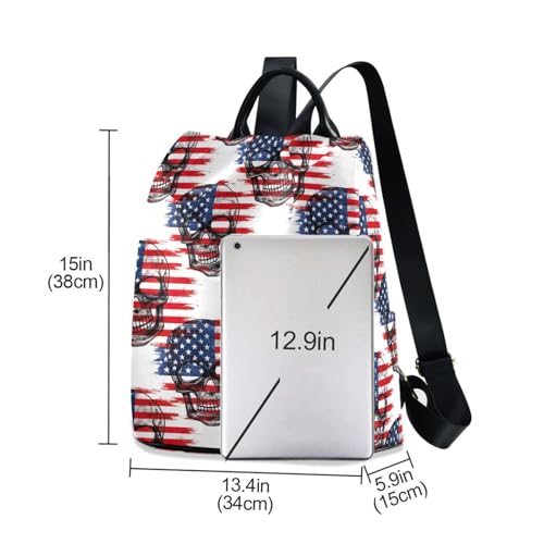 Sac à dos squelette drapeau américain en polyester voyage